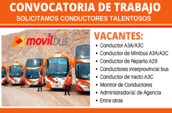 Movil Bus Perú – Integración de nuevos colaboradores