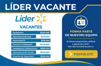Lider Chile presenta su bolsa de empleo | Postula aquí