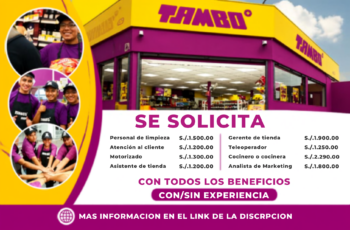 Tambo+ Perú presenta su bolsa de empleo | Postula aquí